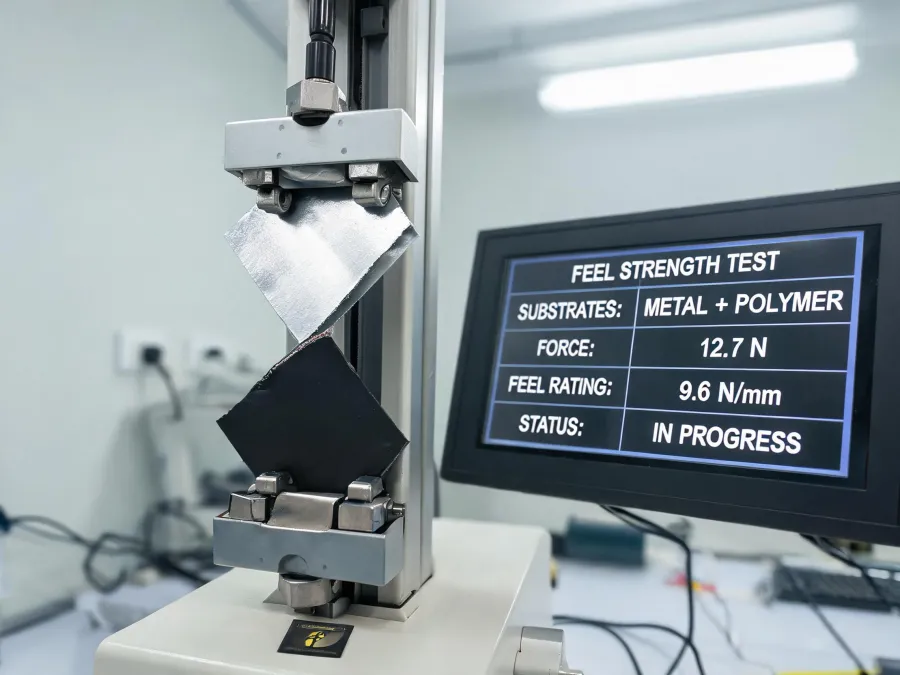 Adhesive peel strength test